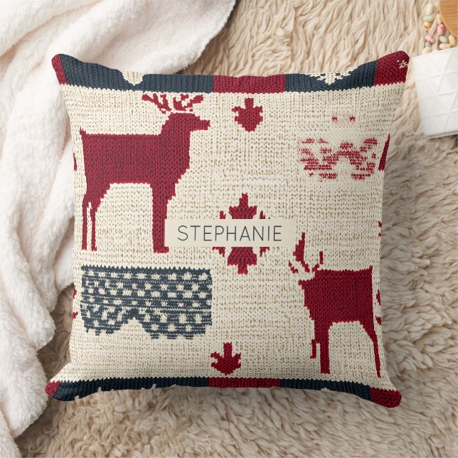 Nordic Christmas Patchwork | Rentiere (2) Kissen (Decke)
