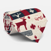 Nordic Christmas Patchwork | Rentiere (2) Krawatte (Gerollt)