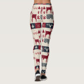 Nordic Christmas Patchwork | Rentiere (2) Leggings (Rückseite)