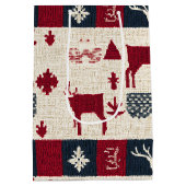 Nordic Christmas Patchwork | Rentiere (2) Mittlere Geschenktüte (Rückseite)