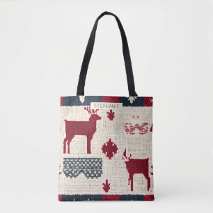 Nordic Christmas Patchwork Rentiere (2) Tasche