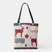 Nordic Christmas Patchwork | Rentiere (2) Tasche (Rückseite)