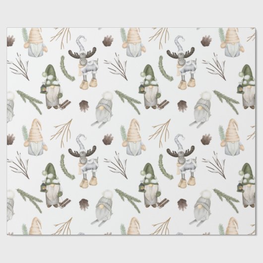 Nordic Christmas Pattern Wrapping Paper Geschenkpapier (Flach)
