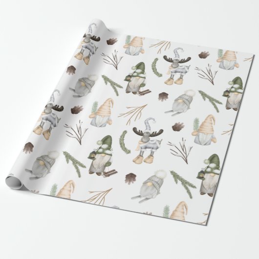 Nordic Christmas Pattern Wrapping Paper Geschenkpapier (Ungerollt)