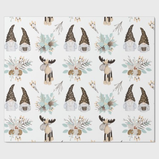 Nordic Christmas Pattern Wrapping Paper Geschenkpapier (Flach)