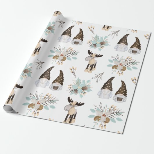 Nordic Christmas Pattern Wrapping Paper Geschenkpapier (Ungerollt)