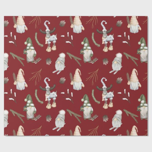Nordic Christmas Pattern Wrapping Paper Geschenkpapier (Flach)