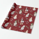Nordic Christmas Pattern Wrapping Paper Geschenkpapier<br><div class="desc">Wrapping Paper Niedlich Nordic Christmas Pattern Gnomes Weihnachten/Feiertage/Feiertage/Einzigartige,  individuell anpassbare HINTERGRUNDFARBE</div>