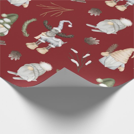 Nordic Christmas Pattern Wrapping Paper Geschenkpapier (Ecke)