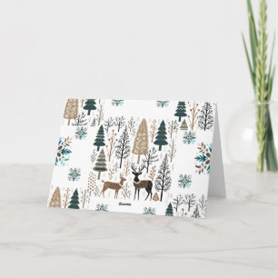 Nordic Christmas Personalisiert Simple Deer Patter Karte