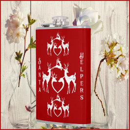 Nordic Christmas Reindeers White Santa Helpers Red Flachmann