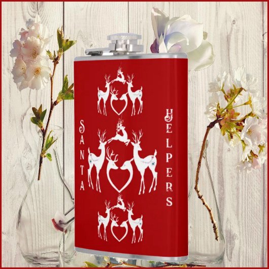 Nordic Christmas Reindeers White Santa Helpers Red Flachmann