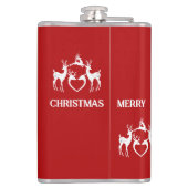 Nordic Christmas Reindeers White Santa Helpers Red Flachmann (Rückseite)