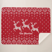 Nordic Christmas Rentier Red & White Personalisier