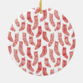 Nordic Christmas Strumpf Pattern Keramik Ornament (Hinten)