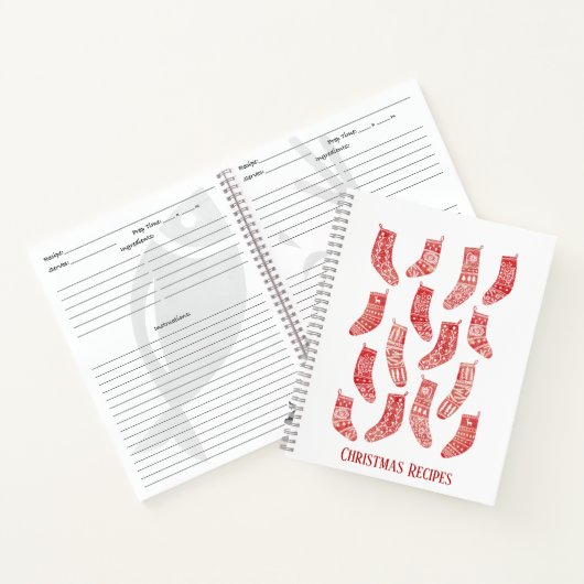 Nordic Christmas Strumpfs Custom Rezept Notebook Notizblock (Innenseite)