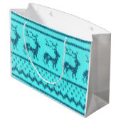 Nordic Christmas Sweater Muster Große Geschenktüte (Rückseite Schrägansicht)