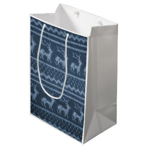 Nordic Christmas Sweater Muster Mittlere Geschenktüte