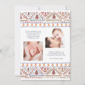 Nordic Christmas Trees Boho 3 Foto Holiday Birth Ankündigung (Rückseite)