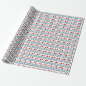 Nordic Chrstimas Rentier and Stars - Fair Isle Geschenkpapier (Ungerollt)