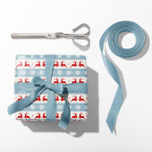 Nordic Chrstimas Rentier and Stars - Fair Isle Geschenkpapier