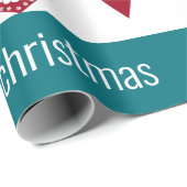 Nordic Cross Rentier skandinavischer Merry Xmas Geschenkpapier (Rolleneckpunkt)