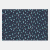 Nordic Crystal Aquamarin Christmas Deer Geschenkpapier Set (Vorderseite 2)