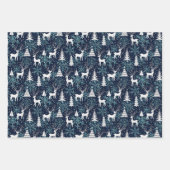 Nordic Crystal Aquamarin Christmas Deer Geschenkpapier Set (Vorderseite)
