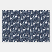 Nordic Crystal Stone Blue-Gray Christmas Deer Geschenkpapier Set (Vorderseite)