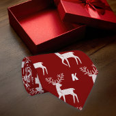Nordic Deer Maroon Personalize Initial Krawatte