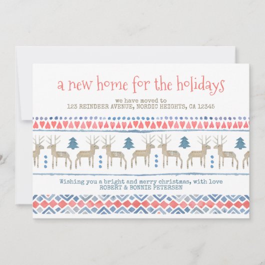 Nordic Deer New Zuhause für den Urlaub Ankündigung (Vorderseite)