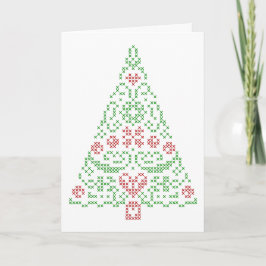 Nordic embroidery Christmas design card customize Feiertagskarte