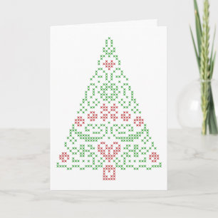 Nordic embroidery Christmas design card customize Feiertagskarte