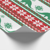 Nordic Fair Isle Brontosaurus Dinosaurs Sweater Geschenkpapier (Ecke)