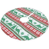 Nordic Fair Isle Brontosaurus Dinosaurs Sweater Polyester Weihnachtsbaumdecke (Schrägansicht)