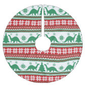 Nordic Fair Isle Brontosaurus Dinosaurs Sweater Polyester Weihnachtsbaumdecke (Vorderseite)