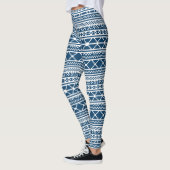 Nordic Fair Isle Sweater Blue White Knit Pattern Leggings (Links)