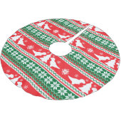 Nordic Fair Isle T-Rex Dinosaurs Sweater Polyester Weihnachtsbaumdecke (Schrägansicht)