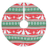 Nordic Fair Isle T-Rex Dinosaurs Sweater Polyester Weihnachtsbaumdecke (Vorderseite)