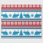 Nordic Fair Isle Triceratops Dinosaurier Sweater Geschenkpapier (Flach)