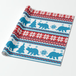 Nordic Fair Isle Triceratops Dinosaurier Sweater Geschenkpapier