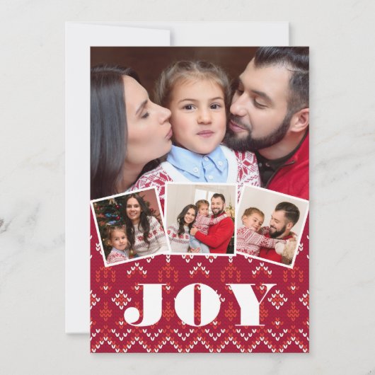 Nordic Fairisle Joy Foto Collage Weihnachten (Vorderseite)