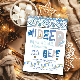 Nordic Fairisle und Hirsch-Typografie-Feiertags-Um Ankündigung