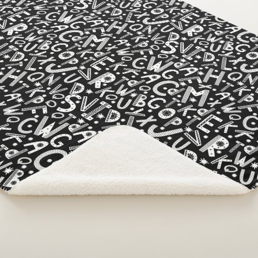 Nordic Folk Art Alpha Jumbles Sherpa Blanket Sherpadecke (3/4)