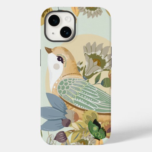 Nordic Folk Art Bird Case-Mate iPhone Hülle (Rückseite)