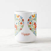 Nordic Folk Art Dala Horse Heart Pattern Mug Kaffeetasse (Mittel)