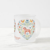 Nordic Folk Art Dala Horse Heart Pattern Mug Mattglastasse (VorderseiteRechts)