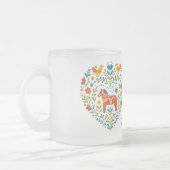 Nordic Folk Art Dala Horse Heart Pattern Mug Mattglastasse (Links)