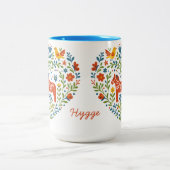 Nordic Folk Art Dala Horse Heart Pattern Mug Zweifarbige Tasse (Mittel)