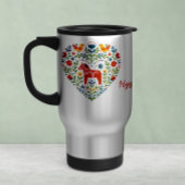 Nordic Folk Art Dala Horse Travel Mug Reisebecher